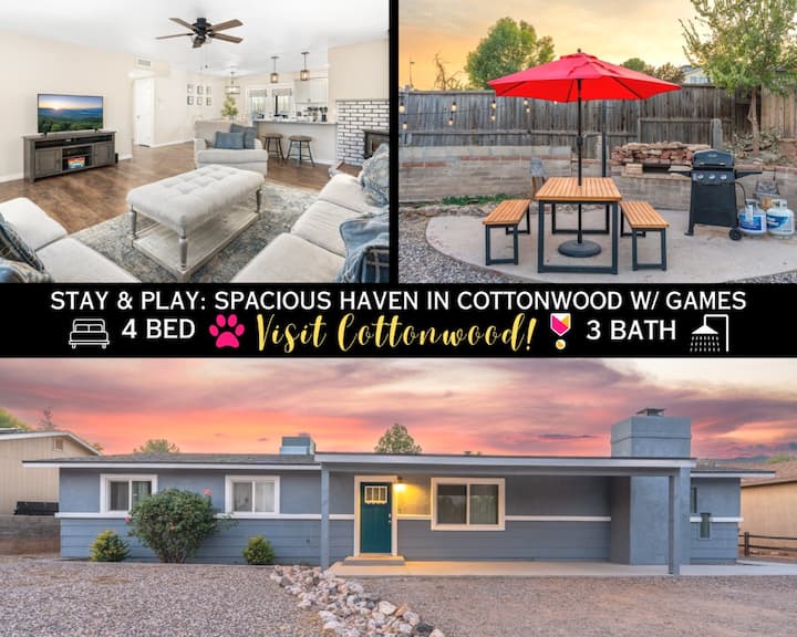 Stay & Play: Spacious Haven In Cottonwood W/ Games - Cottonwood, AZ