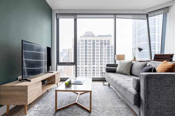 Sleek South Loop 1br W/ Pool, Gym, Roof Deck, 1 Block To L, By Blueground - Chicago, IL