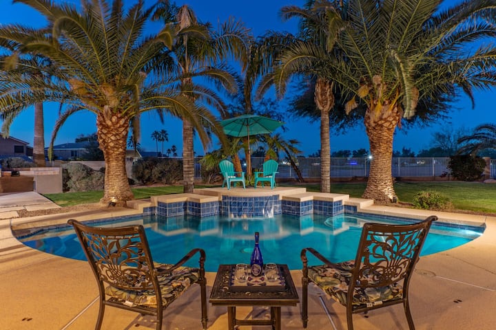 Gilbert Golf Course View: Heated Pool, Hot Tub, Fire Pit, Game Room W/pool Table, Tvs All Brs - Gilbert, AZ