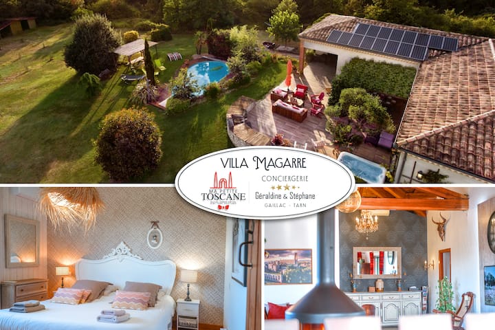 Villa Magarre - Piscine Chauffée - Spa - Nature - Tarn
