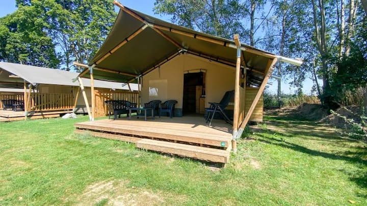 Camping De Tolbrug - Tente Safari 6 Personnes Incl. Sanitaire - Nijmegen