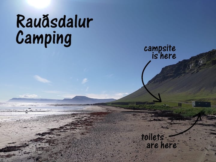 Rauðsdalur Camping At The Beach Near Brjanslaekur - Islande