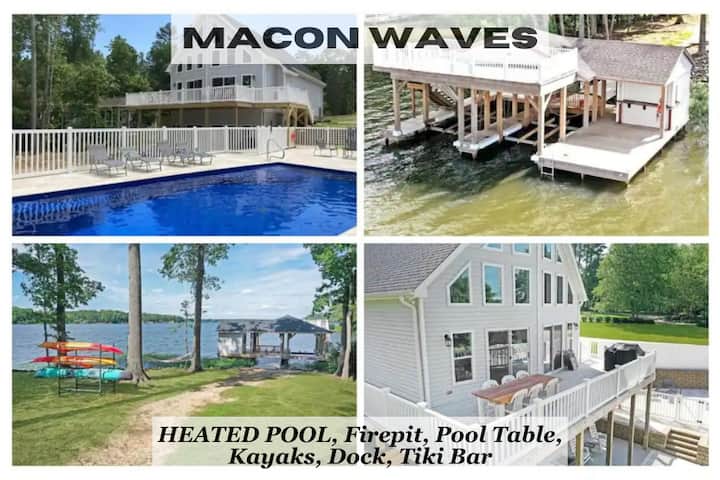 5br Home With Heated Pool, Firepits, Great Dock - Lake Gaston
