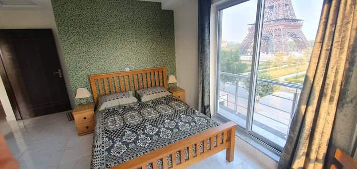 Scenic Eiffel Tower View 1 Bed Apartment - Lahore