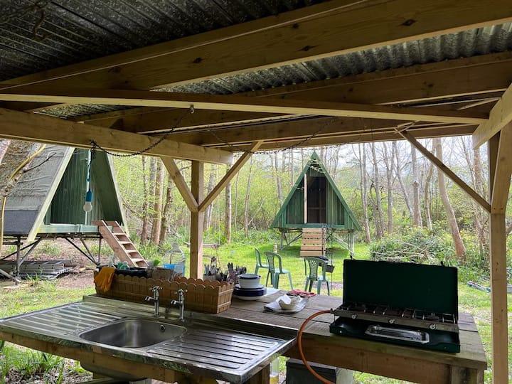 Off-grid Woodland Camping 8 Guests Plus - Knepp Castle Estate