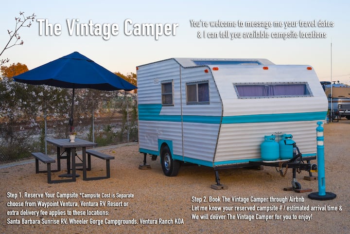 Vintage Camper Delivered To Your Reserved Campsite - Ventura