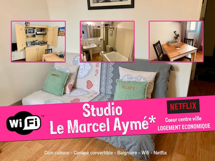 ★ Studio Marcel Aymé ★ Centre Ville - Wifi Netflix - Dole