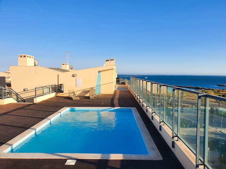 Cosy Apartment With Sea View And Rooftop Pool - Olhão