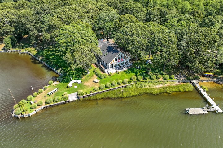 Stunning Waterfront Estate House With 270 Degree Sea Views On 7 Private Acres - Sag Harbor, NY