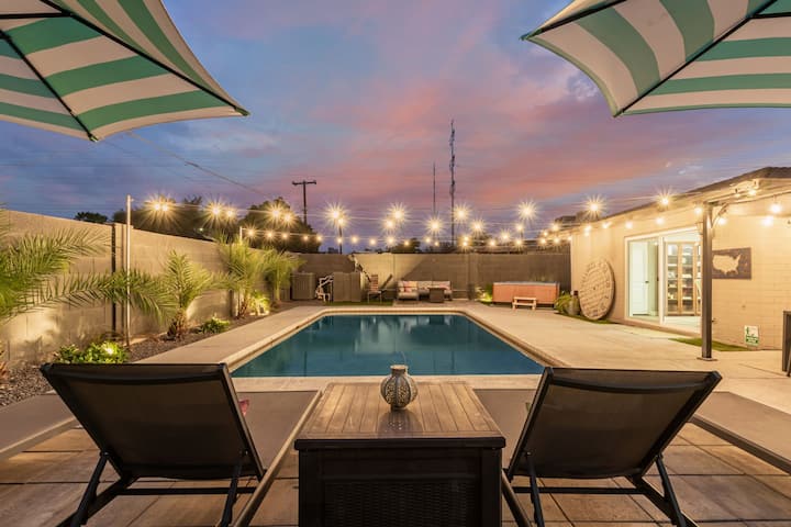 Tulum-themed Home-5 Mins To Old Town! Heated Pool! - Tempe, AZ