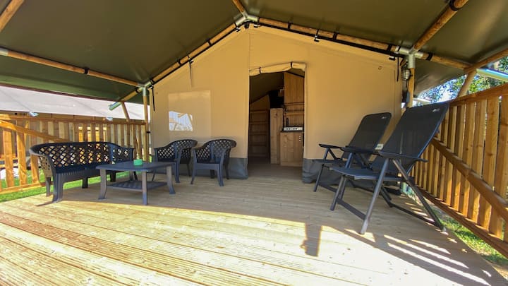 Camping De Speld - Tente Safari 4p Sanitaire - Alphen aan den Rijn