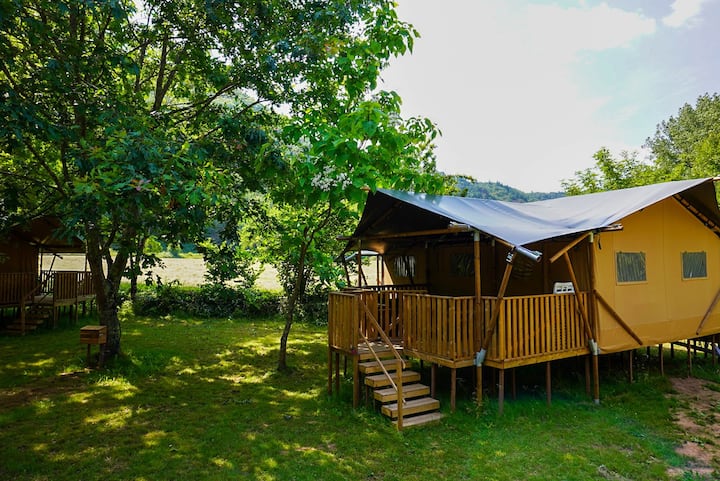 Camping Pittoresque-tente Safari 6p Sanitaires(10) - Conques