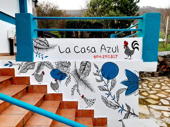 Casa Azul Con Piscina, Jardin, Barbacoa Y Rio - Carranza