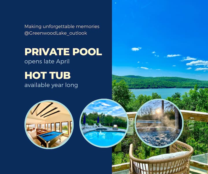 [Must See] Hottub, Pool, Lake View, Beach, Stylist - Greenwood Lake, NY