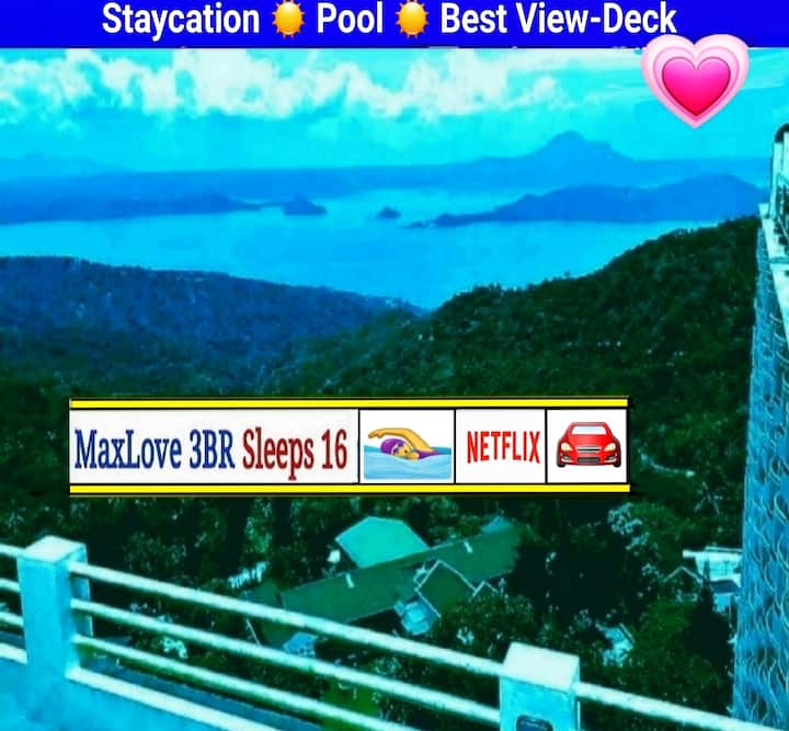 Twinlove️4br 24ꆜ *View-deck *Netflix *Pool - Tagaytay City