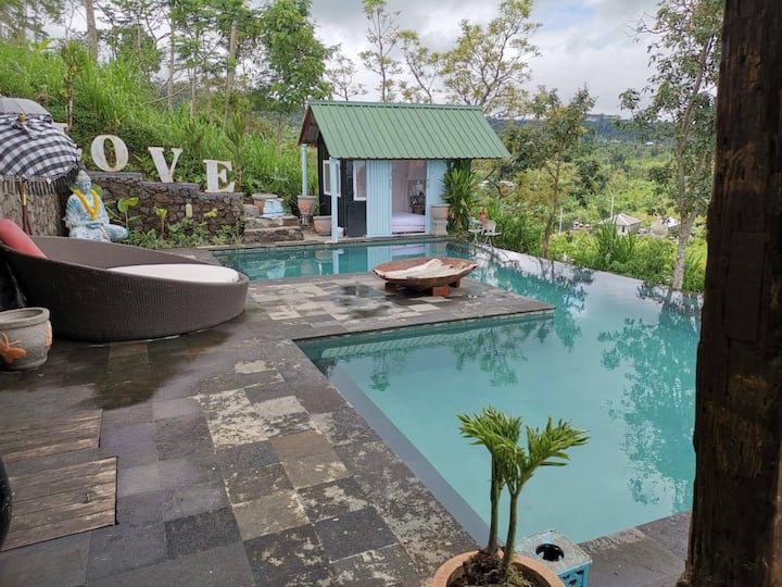 Hidden Waterfall Cabin 9 North Bali W/ Pool & View - Munduk