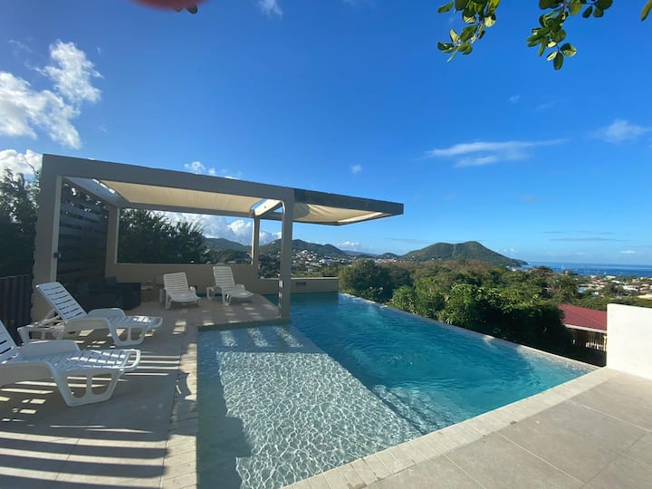 Partial Ocean View Apartment Balcony & Kitchenette - Saint Lucia