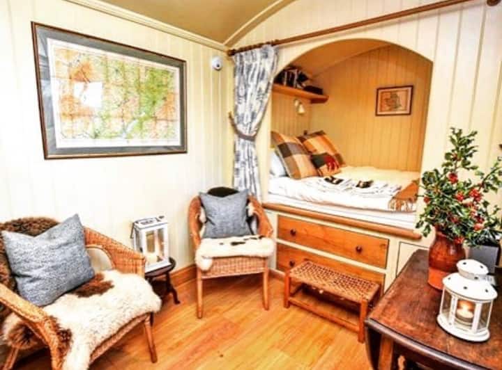 Shepherd Hut In Private Wood With Hot Tub & View - Forest of Dean