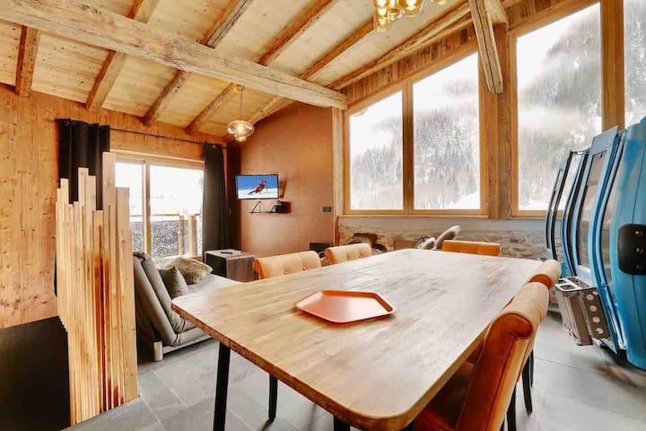 Duplex, Sauna, Vue Montagne, Navettes Stations Ski - Champagny-en-Vanoise