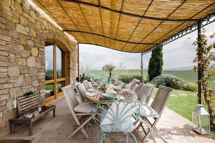 Stone Villa With A Saltwater Pool In Val D'orcia - Pienza