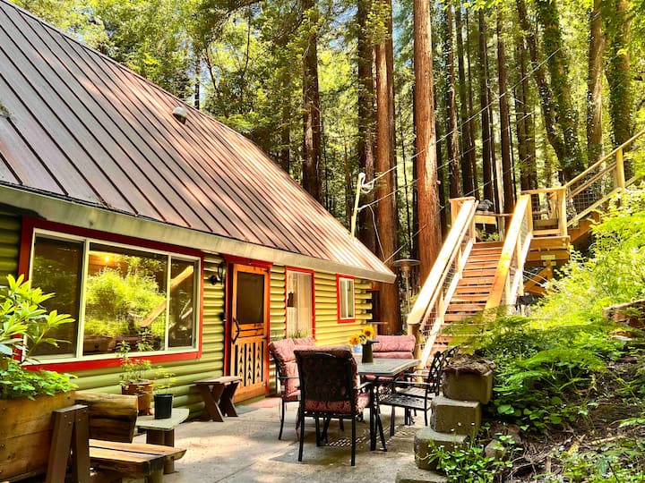 Log Cabin In Redwoods Near River, Ocean, Wineries! - Russian River, CA