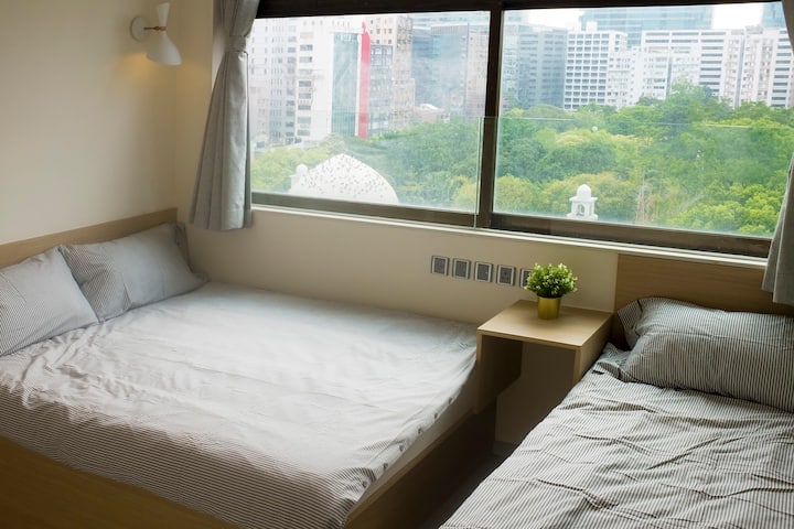 2 Queen Beds Sunny Rm (2-4 People) Next To Tst Mtr - Tsim Sha Tsui