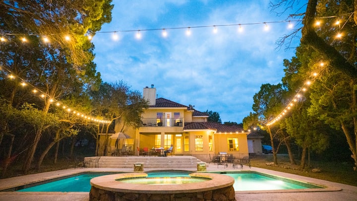 Spanish Villa - Pool, Trees, And Tranquility - New Braunfels, TX