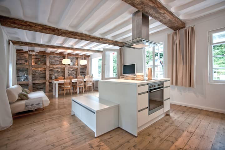 Stay Half-timbered House From The 18th Century, Modern Design, River Access In Monschau - Hammer