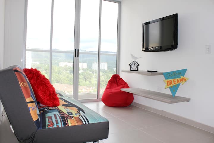 Apartamento Lotf Amoblado Con Aire Acondicionado - Bucaramanga