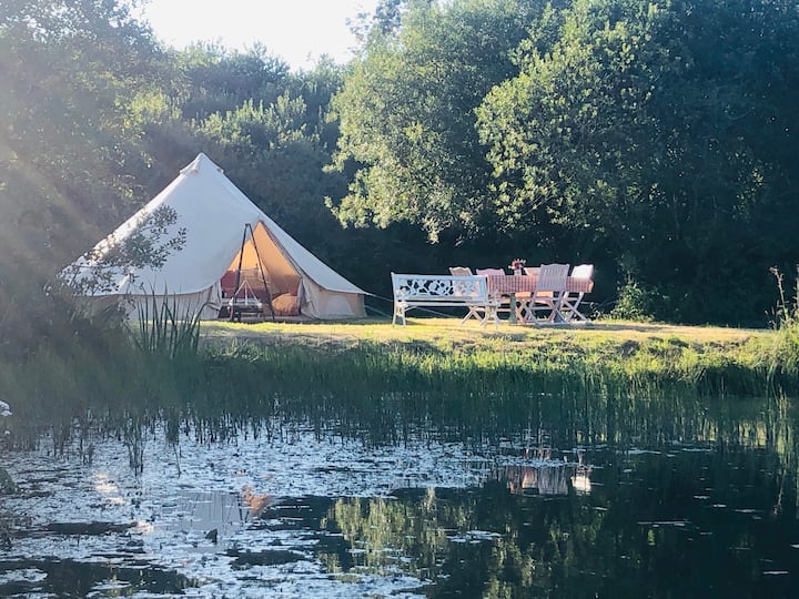 Rose Boutique Bell Tent In The Cornish Countryside - St Austell