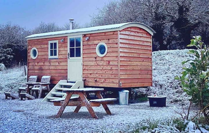 Cosy Shepherds Hut With Log Burner-pets Welcome - Porthleven