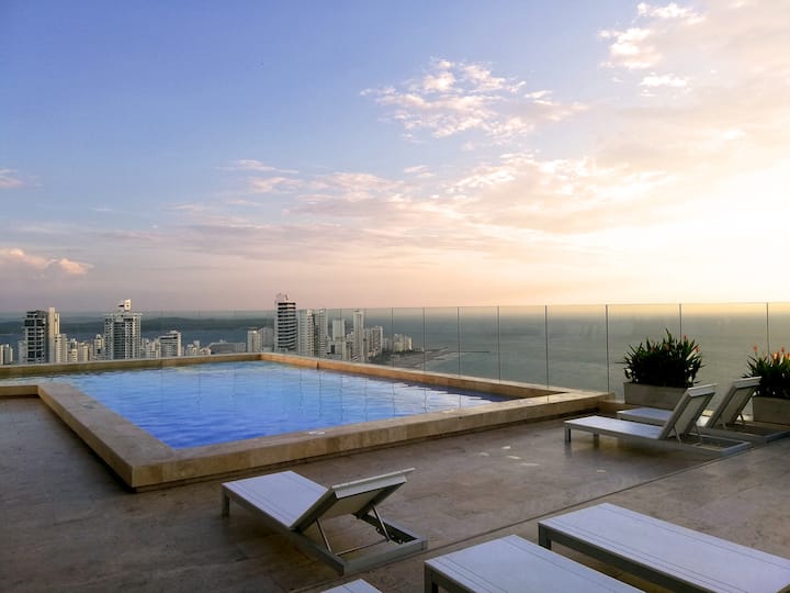 Luxury Apartment In Bocagrande Sea View 30% Off - 加勒比