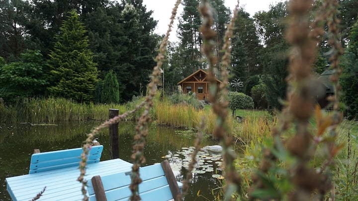 Familienholzhütte Am Teich Im Havelland - Brandenburg