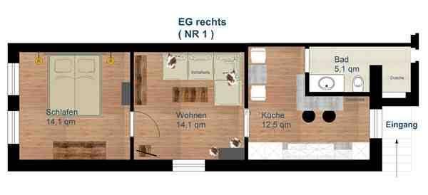 50 M² Apartment ∙ 1 Bedroom ∙ 3 Guests - Osnabrück