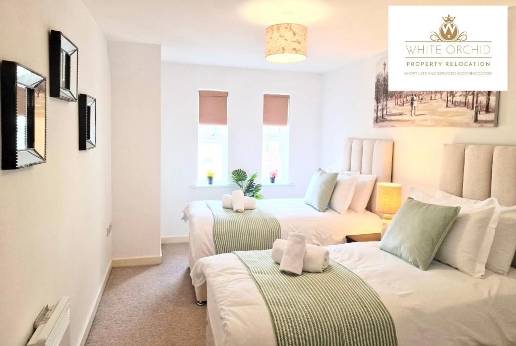 Corporate 2bed Apartment With Balcony & Free Parking Short Lets Serviced Accommodation Old Town Stevenage By White Orchid Property Relocation - Stevenage