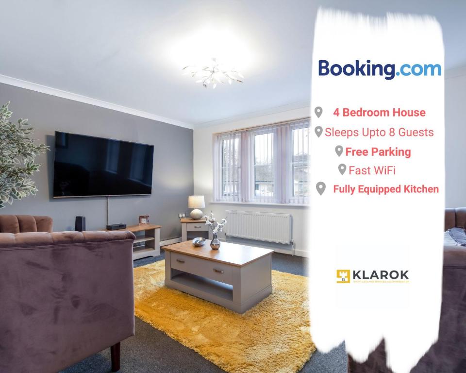 Long Stays 30pct Off - Spacious 4bed - Sports Channels - Parking By Klarok Short Lets & Serviced Accommodation - Peterborough, Royaume-Uni