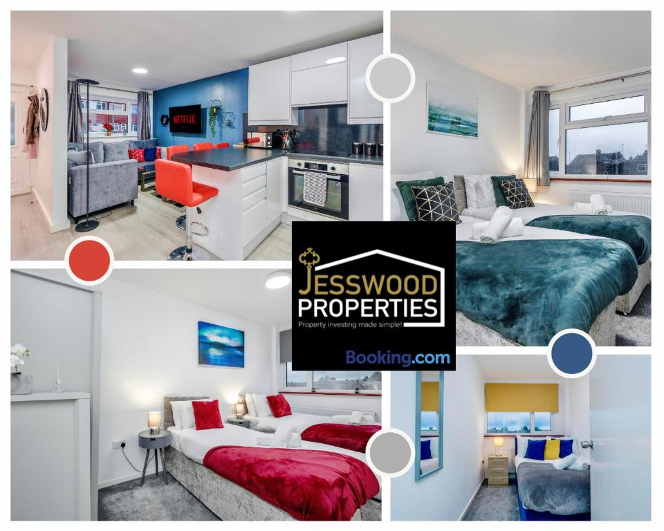 Spacious 5 Bedroom, 3 Bath House By Jesswood Properties Short Lets For Contractors, With Free Parking Near M1 & Luton Airport - Bedfordshire