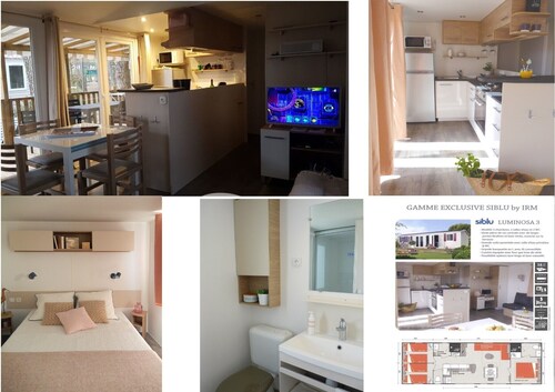 Mobil-home: 3 Bedrooms, 2 Bathrooms, Air Conditioning, Lv, Full Hd Tv, Near Landes Beach - Saint-Julien-en-Born