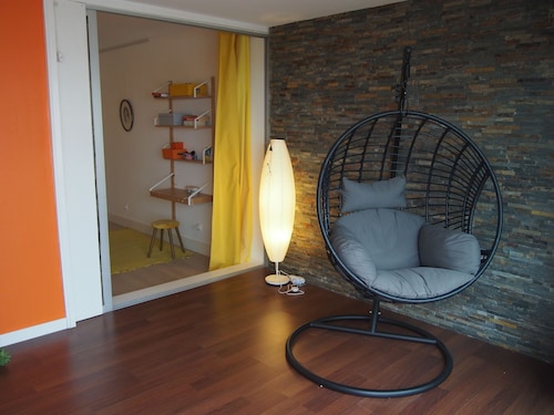 Vacker lägenhet, terrass med utsikt över havet och bergen, allt till fots, med garage - Biarritz