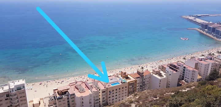 Playa- Centrico Apto. C/ Piscina En Azotea - 1 Dorm-a/a-wifi - Alicante
