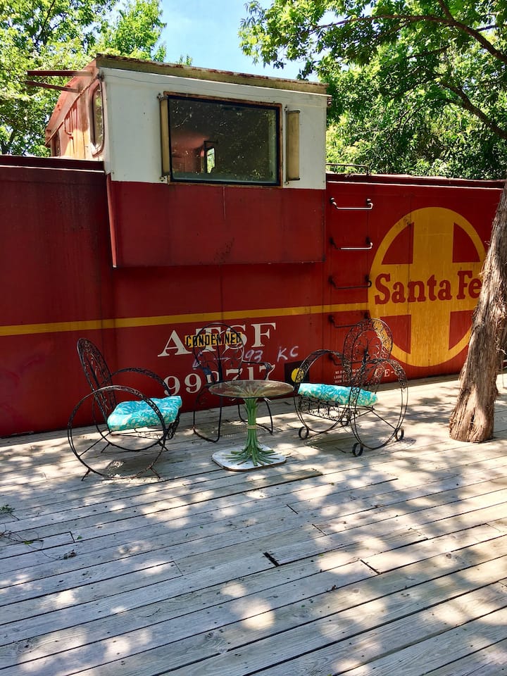 Sante Fe Caboose #3 with a bed in the cupola - San Marcos, TX