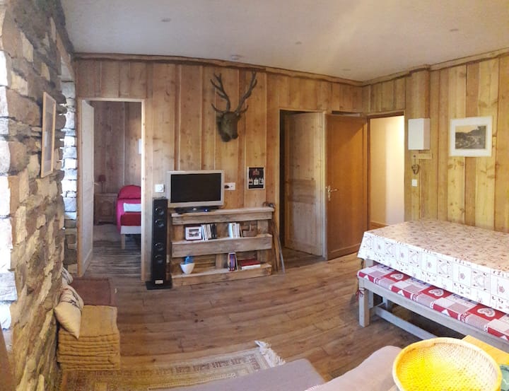 Appartement cosy dans grand chalet avec terrasse - Lac d'Allos