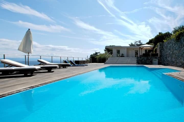 Luxury villa con piscina panoramica vista mare - Noli