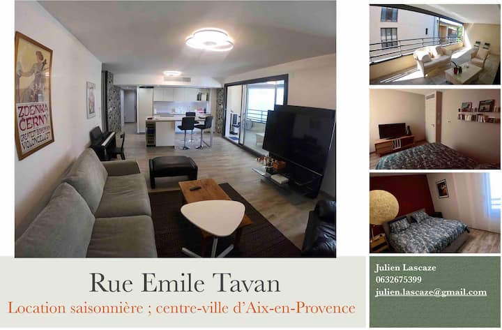 Grand appartement 80m2 Centre-Ville av Parking - Aix-en-Provence