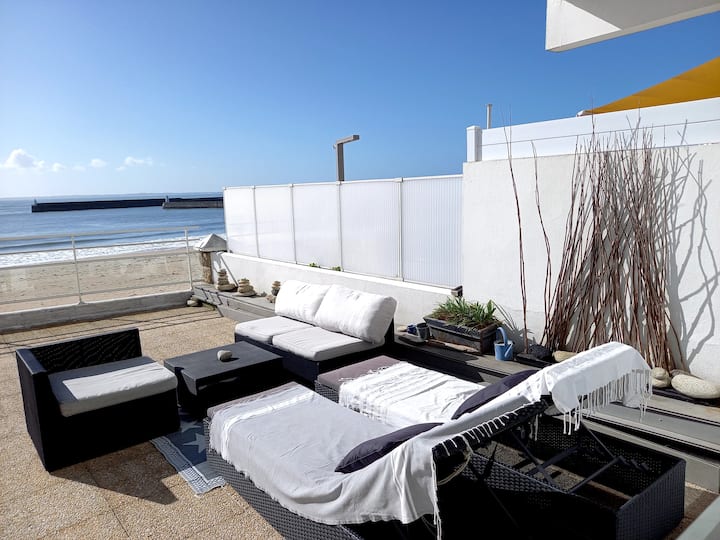 Face grande plage, appart terrasse panoramik+parki - Quiberon