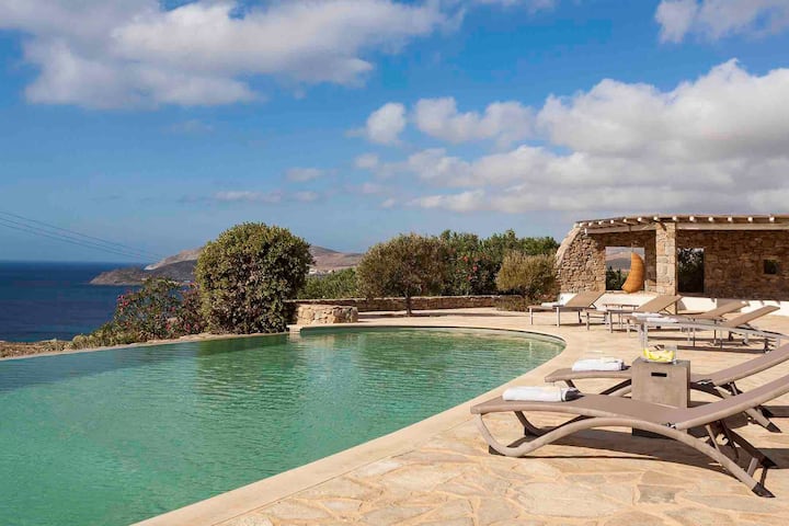 Elegant Seaside Villa, Great Views, Infinity Pool - Mykonos