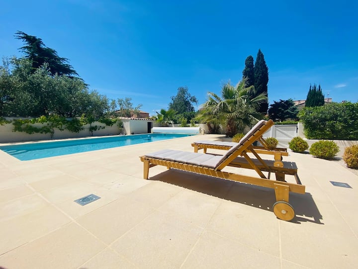 Belle villa entièrement Climatisée avec piscine - Vendargues